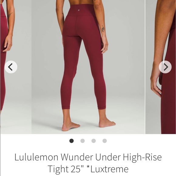 Wunder Under luxtreme 25" mulled wine size 2 lululemon nwt - Picture 8 of 12